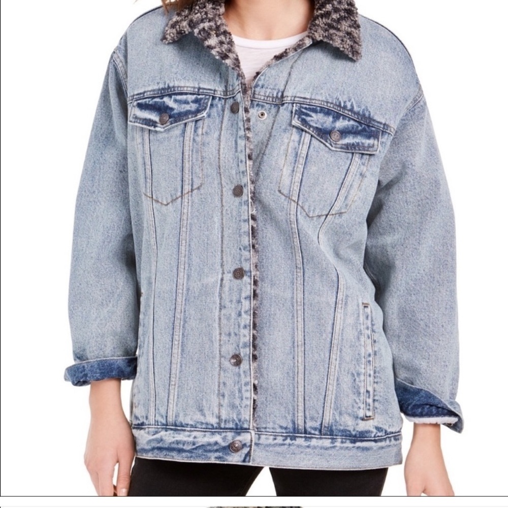 Free People
Wild Ones Faux Shearling Lined Denim..